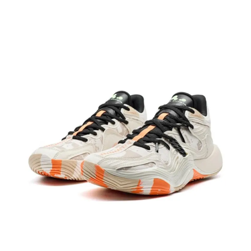 XTEP Chain Battle 3 Lightweight Warm Coverage Mid Top Basketball Shoes Men's Beige-2