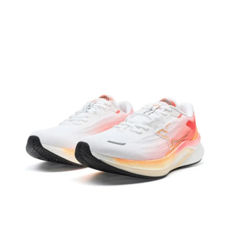 XTEP Anti Slip And Wear Resistant Rebound Low Top Casual Running Shoes Men's White Red Orange-2