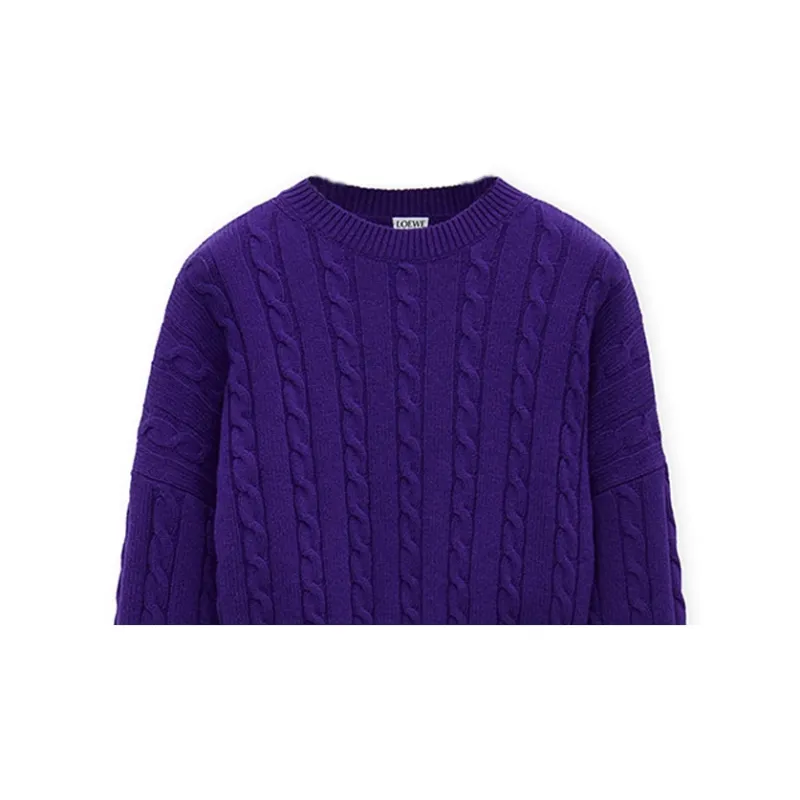 LOEWE Cable Knit Crewneck Jumper-4