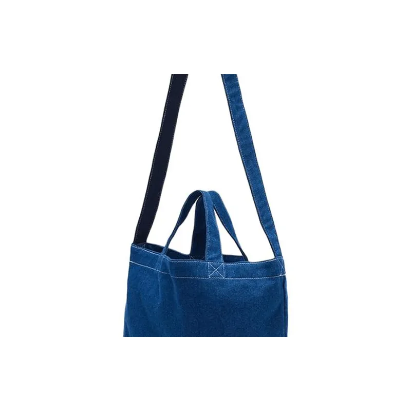 Champion Cotton Tote Bag Shopping Bag Handbag Shoulder Bag Regular Unisex Washed Blue-2