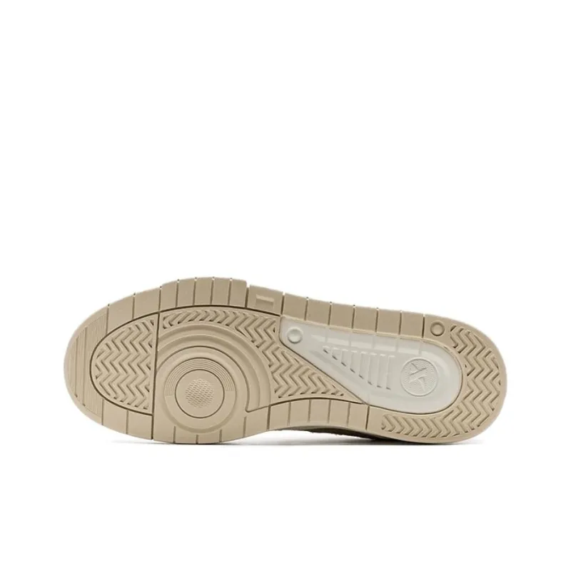 XTEP New Light Warm And Lightweight Low Top Skateboard Shoes Men's Beige Brown-3