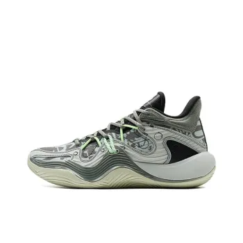 XTEP Lightweight Warm Coverage Mid Top Basketball Shoes Men's Gray Green