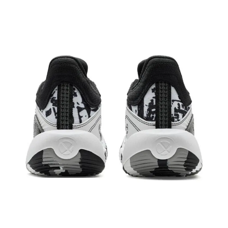 XTEP Lightweight Warm Coverage Mid Top Basketball Shoes Men's Black White Gray-4