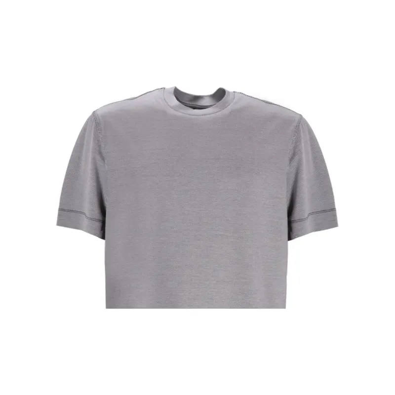 EMPORIO ARMANI Plain Cotton T shirt-4