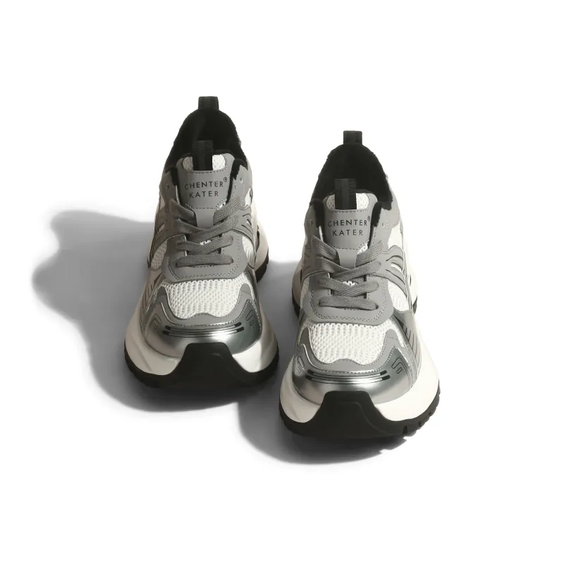 CHENTER KATER Lightweight Height Increasing Warm Low Top Chunky Sneakers Women's-1