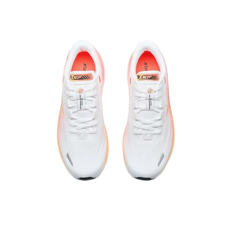 XTEP Anti Slip And Wear Resistant Rebound Low Top Casual Running Shoes Men's White Red Orange-3