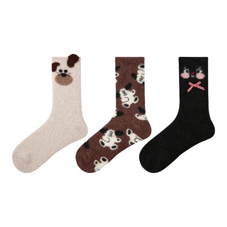 Vine Color Mid Calf Socks Unisex 3 Pack-7