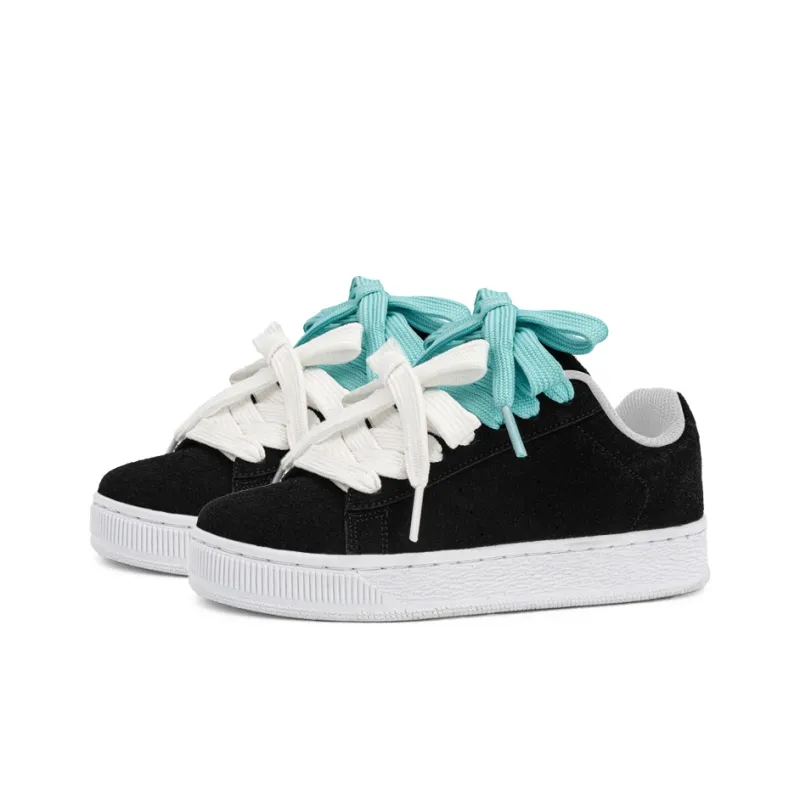 Medd Puffy Shoes Slip Resistant Height Increasing Low Top Skateboard Shoes Unisex Box-40