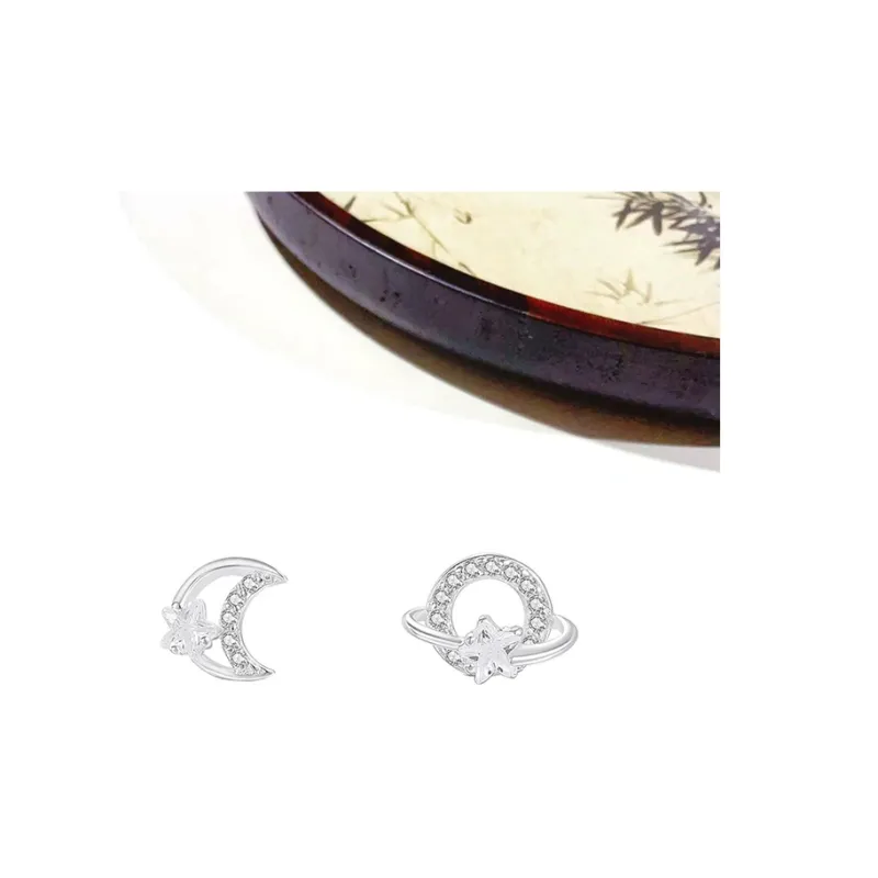 MIDNIGHT MOMENT 925 Sterling Silver Stud Earrings Women's-2