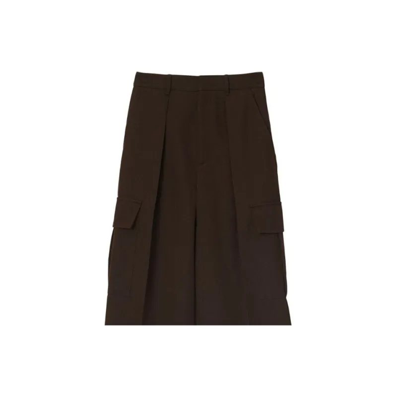 Burberry Wide leg Wool Cargo Trousers-4