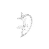 Sterling Silver Sparkling Butterfly Women's Ring