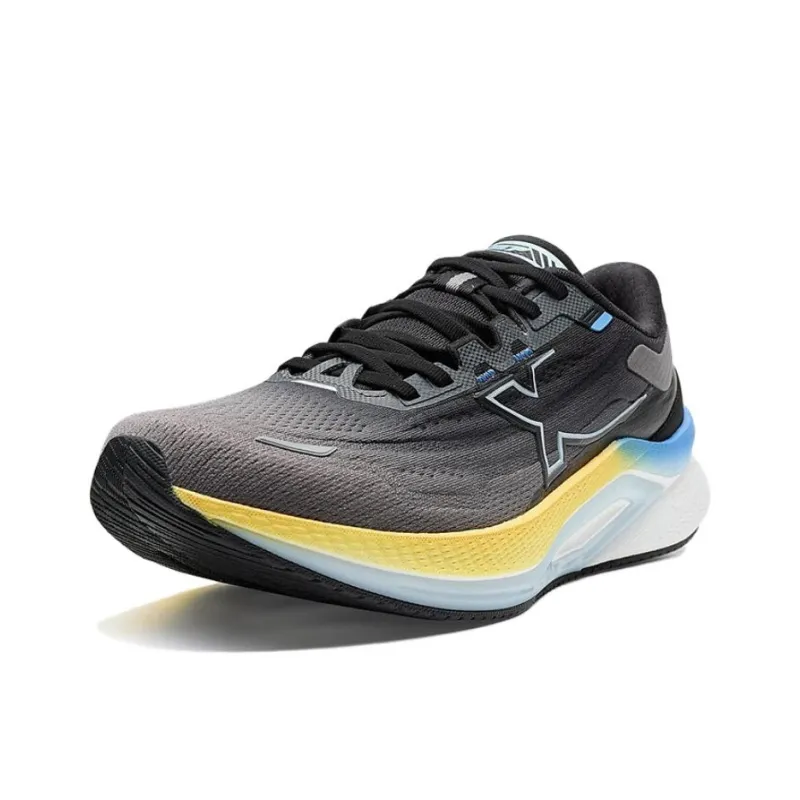 XTEP Anti Slip Wear Resistant Low Top Casual Running Shoes Men's Black Blue Yellow-1