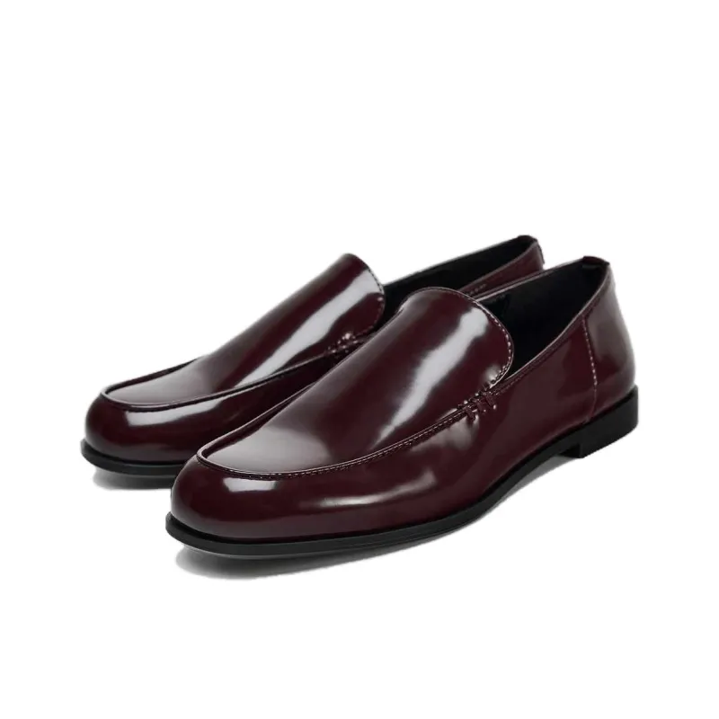 ZARA Loafers Women's Dark Red Color-3