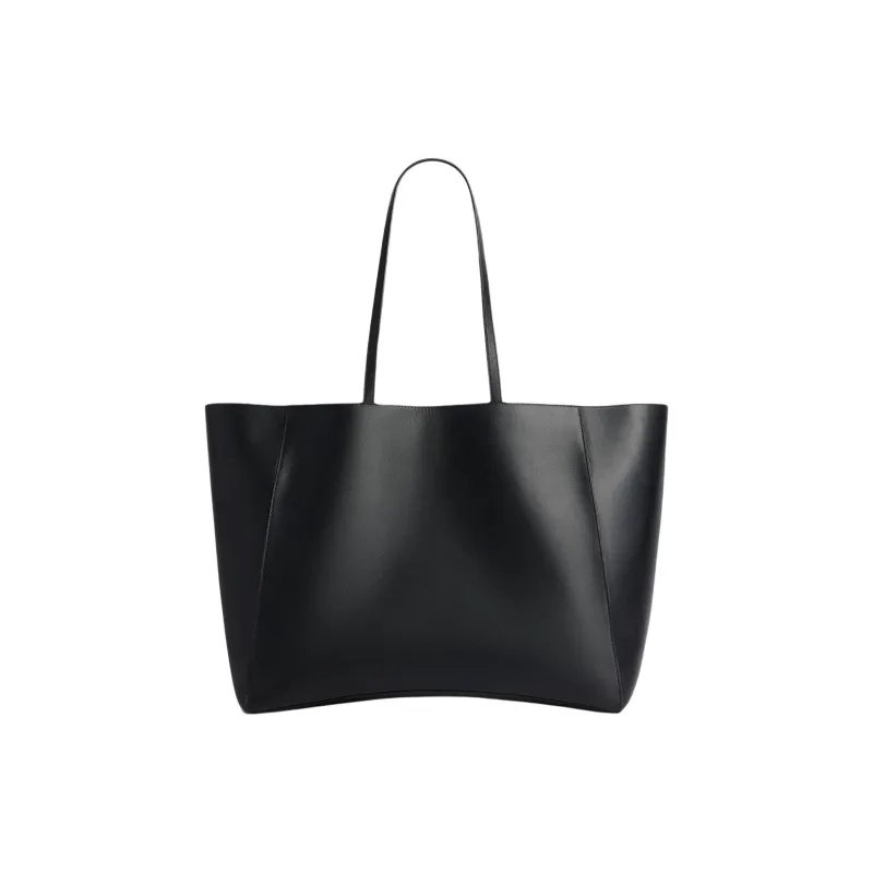Balenciaga Hourglass Smooth Calf Leather Tote Bag, Shopping Bag, Shoulder Bag Large Size Women's Black-3