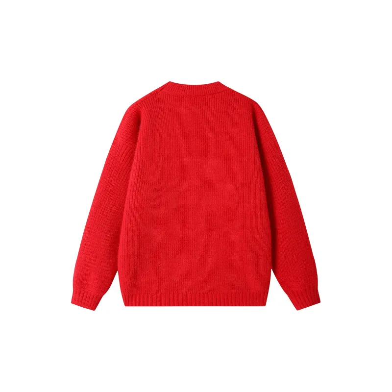 Qnxeey Sweaters Unisex Red-1