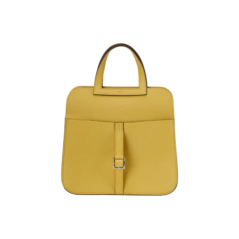 HERMES Halzan Clemence Bullock Leather Horse Shoe Bag Shoulder Bag Crossbody Bag Women's Sunshine Gold & Yellow-1