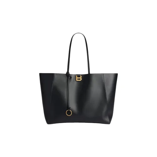 Balenciaga Hourglass Smooth Calf Leather Tote Bag, Shopping Bag, Shoulder Bag Large Size Women's Black