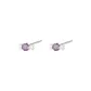 999 Fine Silver Stud Earrings, 1 Pair[Dark Purple]eh-3390.ebF