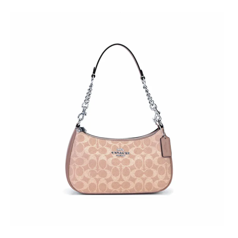 COACH Teri Artificial Leather With Recycled Leather Shoulder Bag Crossbody Bag Handbag Medium Size Women's Pink-1