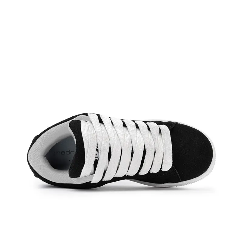 Medd Puffy Shoes Slip Resistant Height Increasing Low Top Skateboard Shoes Unisex Box-9