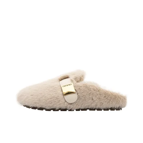 Fire Flying Fish Abrasion Resistant Slip Resistant Wrap toe Slippers Women's Beige