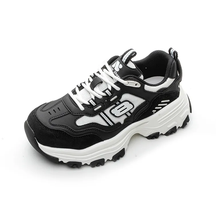 BENZI Casual Shoes Women's Low Top Black White/Apricot-0