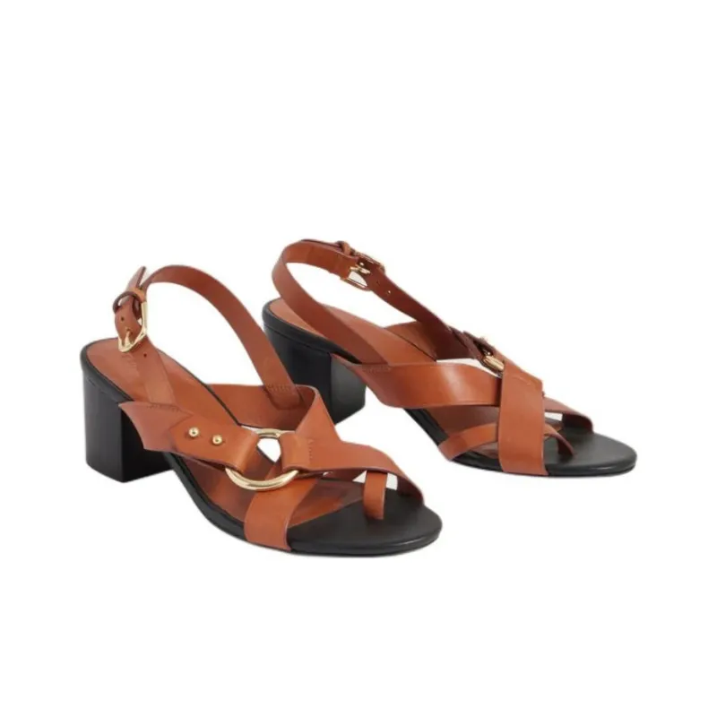 SOEUR Strap Sandals 5cm Women's Brown-3