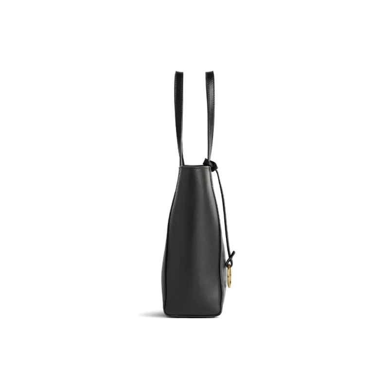 Balenciaga Hourglass Calfskin Tote Bag Shopping Bag Shoulder Bag Handbag Small Size Women's Black-3