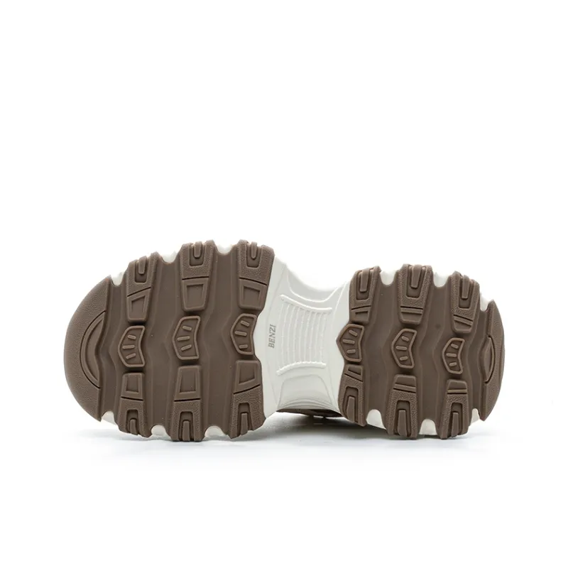 BENZI Casual Shoes Women's Low Top Black White/Apricot-9