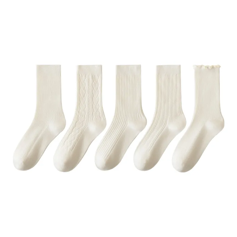 Lan Miao Mid Calf Socks Women's 5 Pack-28