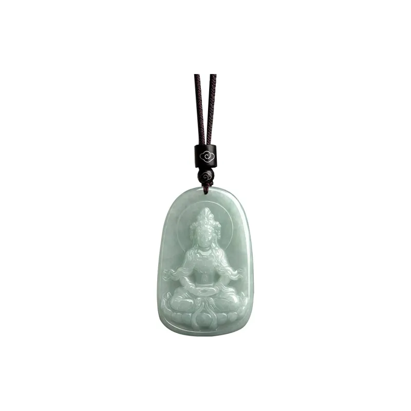 Royal Dragon Mirror Glutinous Jade Necklaces Unisex-0