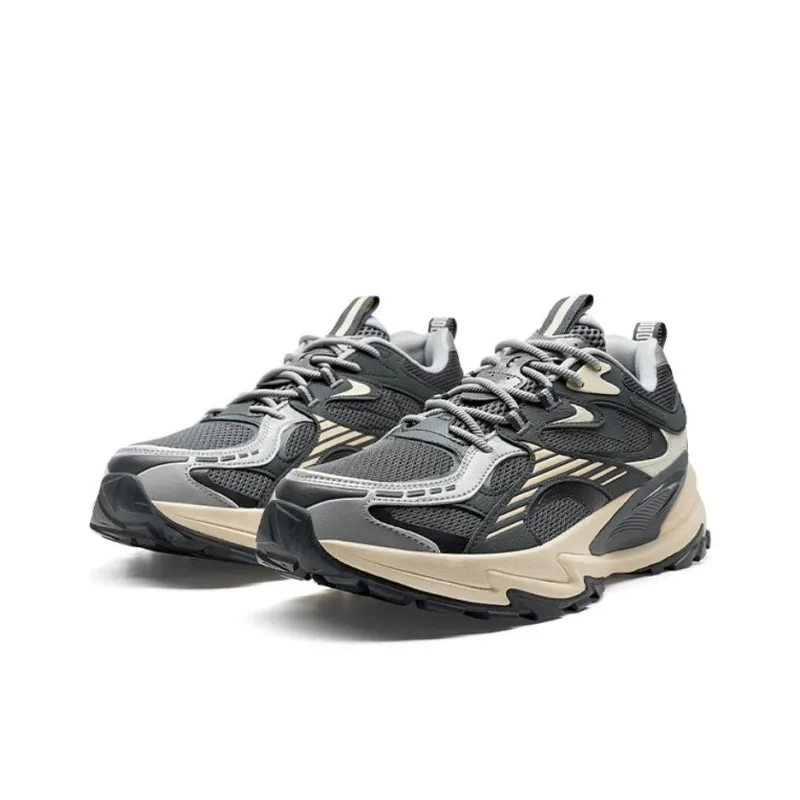 XTEP Anti Slip Wear Resistant Low Top Outdoor Shoes Men's Gray Black-2