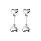 999 Silver Heart Bone Style 1 Pair Eh-1879.ebB