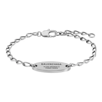 Balenciaga Brass Bracelets Unisex Silver