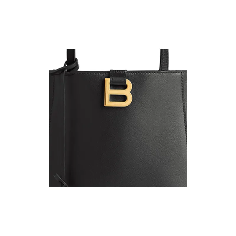 Balenciaga Hourglass Calfskin Tote Bag Shopping Bag Shoulder Bag Handbag Small Size Women's Black-6