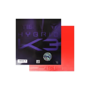TIBHAR Hybrid K3 Table Tennis Rubber Sponge Inverted Rubber Quick Attack Compatibility Advanced Model, Adults Red