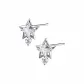 999 Fine Silver[B Stars Zircon 1 Pair]Stud Earrings Eh-1922.ebB