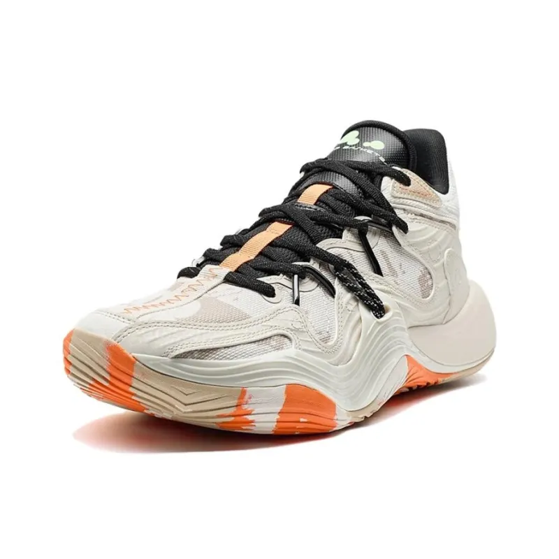 XTEP Chain Battle 3 Lightweight Warm Coverage Mid Top Basketball Shoes Men's Beige-1