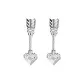 999 Silver "Heart-Piercing" Style 1 Pair Eh-1879.ebA