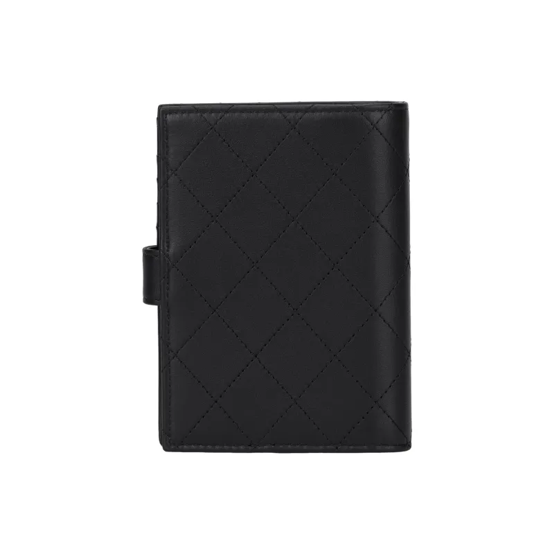 CHANEL Calfskin Passport Holder Women's Black-2