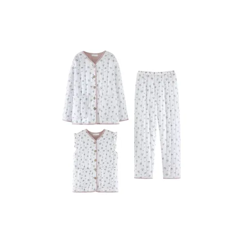 ZumashL Luxury Designer Series Pajama Set Women's Floral Purple Tail Grass