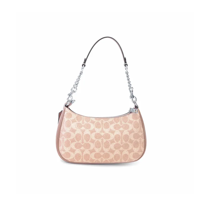 COACH Teri Artificial Leather With Recycled Leather Shoulder Bag Crossbody Bag Handbag Medium Size Women's Pink-3