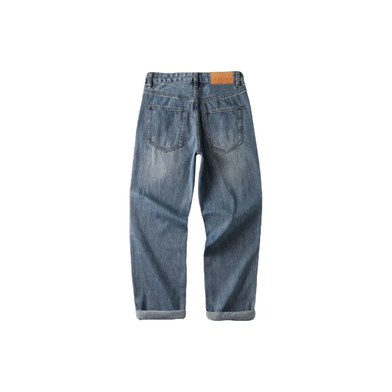 FAIRWHALE Spring Summer Jeans Unisex Denim Blue-1