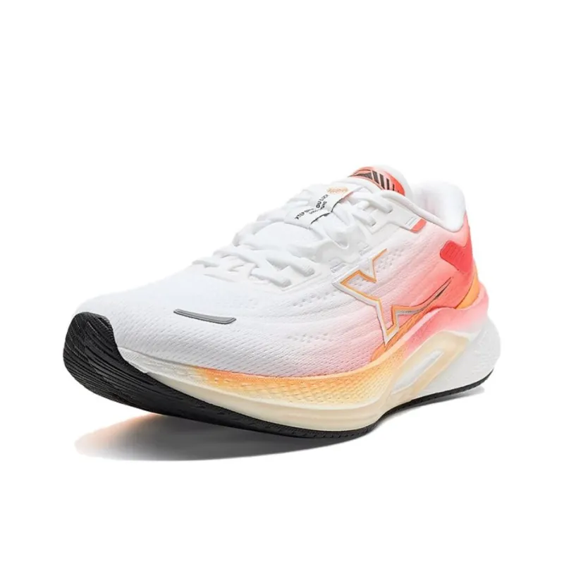 XTEP Anti Slip And Wear Resistant Rebound Low Top Casual Running Shoes Men's White Red Orange-1
