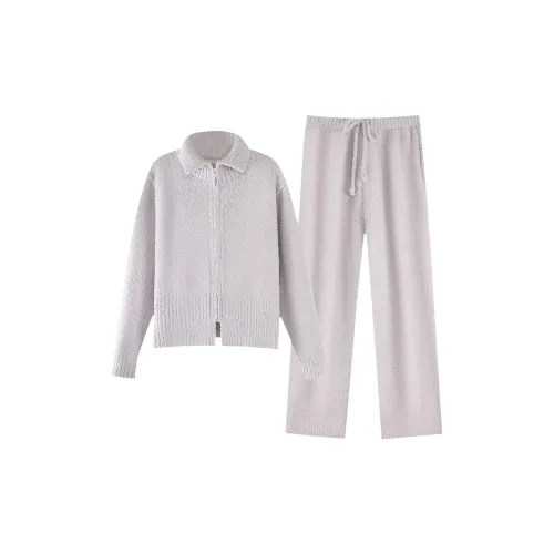 ZumashL Luxury Designer Series Pajama Set Women's Soft White Mist Purple