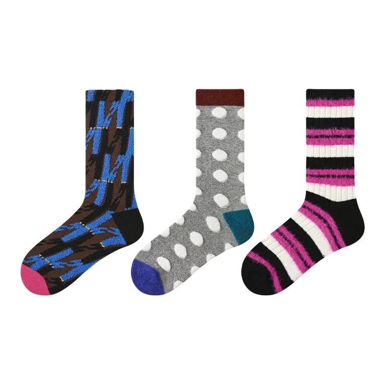 Vine Color Mid Calf Socks Unisex 3 Pack-5