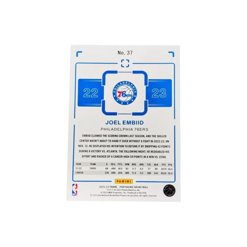 PANINI Embiid 76ers Photo Collection Classic Select Base Card Embiid Good Condition Sports Cards 1 Pc-1