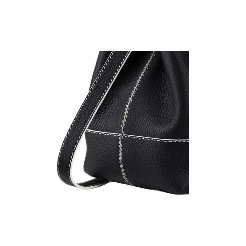 Strathberry Cow Leather Bucket Bag Portable Crossbody Bag Shoulder Bag Women's Black Binding-2
