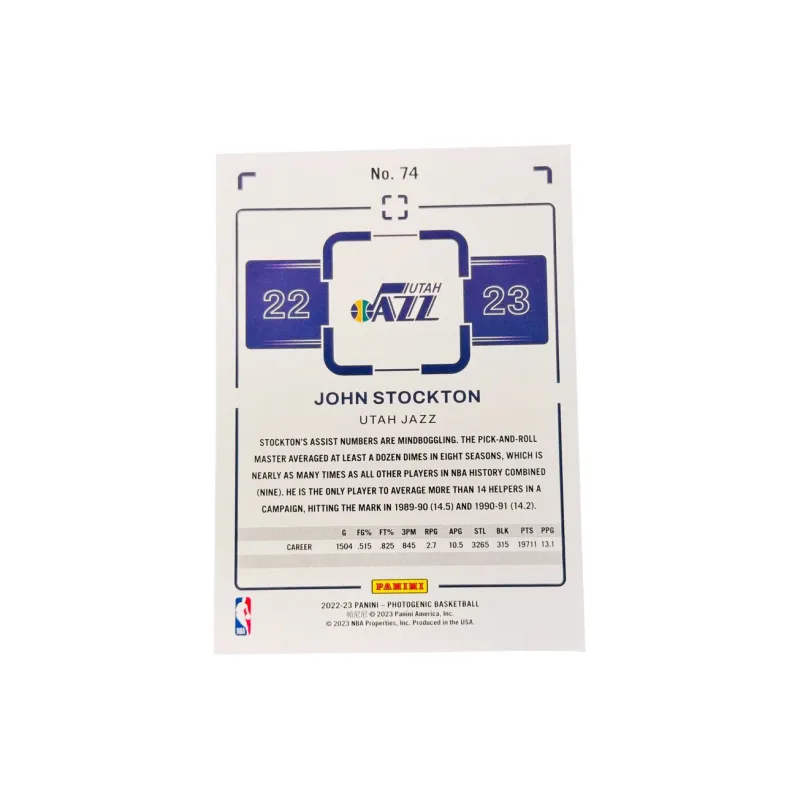 PANINI John Stockton Jazz Upper Deck Collection Classic Select Base Card Good Condition Sports Cards 1 Pc-1