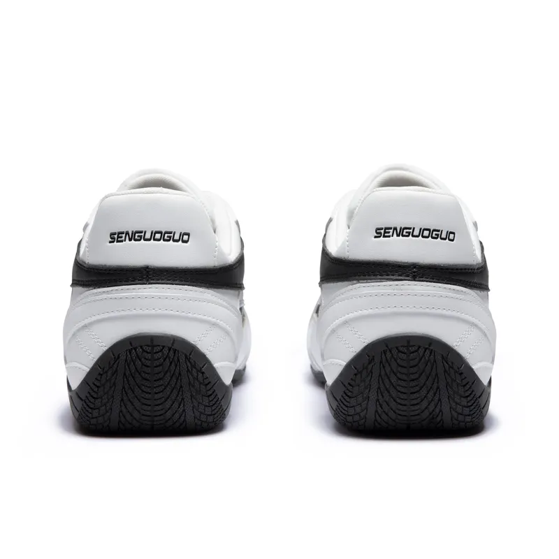 SENGUOGUO Shock Absorbers With Slip Resistant And Abrasion Resistant Properties Low Top Casual Shoes Unisex White-3